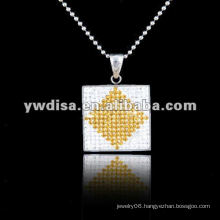 Fashion Stainless Steel Pendant For Women Stainless Steel Necklace Wholesale Girl's Pendant With Square Stainless Steel Charms